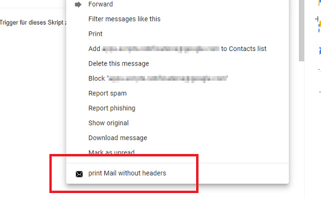 Mail Body in new Tab  from Chrome web store to be run with OffiDocs Chromium online