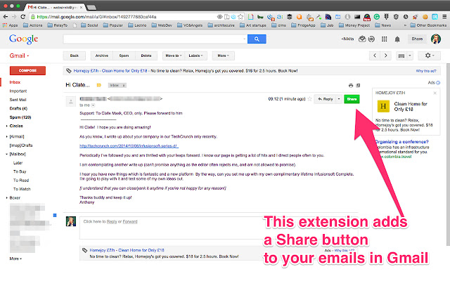 Maild Share and embed your emails  from Chrome web store to be run with OffiDocs Chromium online