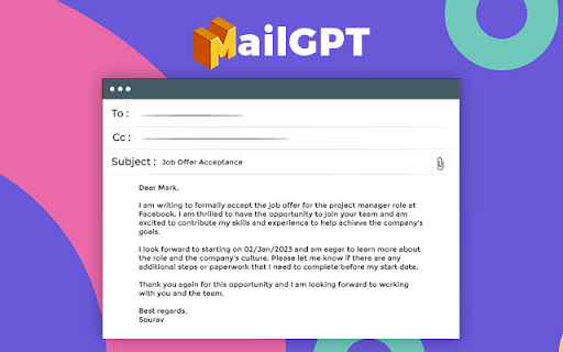 MailGPT  from Chrome web store to be run with OffiDocs Chromium online