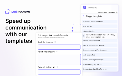 MailMaestro Gmail AI assistant  from Chrome web store to be run with OffiDocs Chromium online