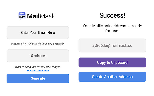 MailMask  from Chrome web store to be run with OffiDocs Chromium online
