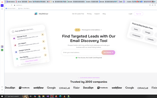 MailMiner  from Chrome web store to be run with OffiDocs Chromium online