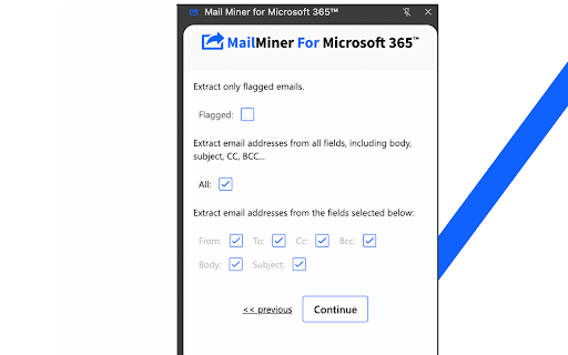 Mail Miner | Extract  Manage Emails in Microsoft Outlook 365™  from Chrome web store to be run with OffiDocs Chromium online