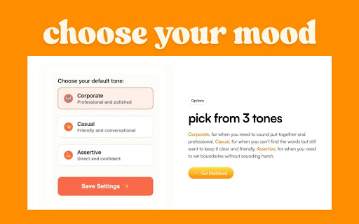 MailMood AI Email Rewriter  from Chrome web store to be run with OffiDocs Chromium online