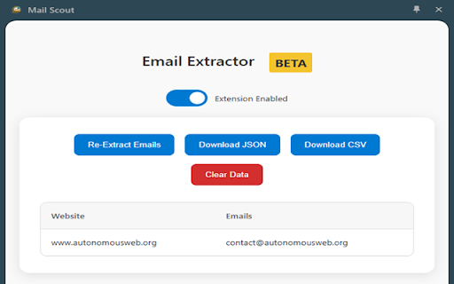 Mail Scout  from Chrome web store to be run with OffiDocs Chromium online