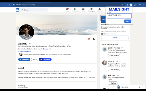 MAILSIGHT  from Chrome web store to be run with OffiDocs Chromium online