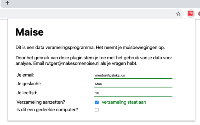 Maise data gathering tool  from Chrome web store to be run with OffiDocs Chromium online