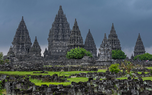 Majestic Prambanan Temple Complex in Java  from Chrome web store to be run with OffiDocs Chromium online