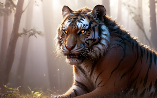 Majestic Tiger in Misty Dawn  from Chrome web store to be run with OffiDocs Chromium online