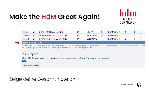 Make Hdm Great Again!  from Chrome web store to be run with OffiDocs Chromium online