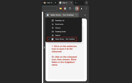 Make Notes Copy text and take screenshots  from Chrome web store to be run with OffiDocs Chromium online
