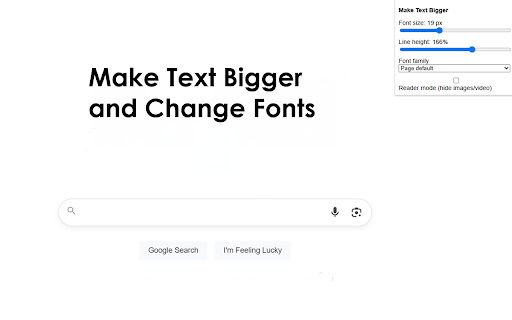 Make Text Bigger  from Chrome web store to be run with OffiDocs Chromium online