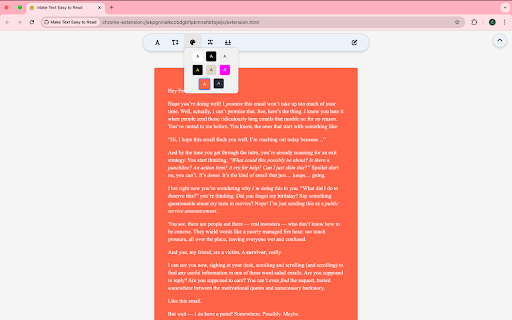 Make Text Easy to Read  from Chrome web store to be run with OffiDocs Chromium online