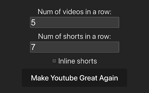 Make Youtube Great Again  from Chrome web store to be run with OffiDocs Chromium online