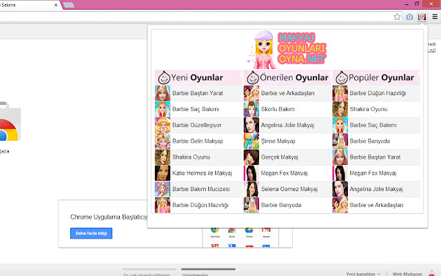 Makyaj Oyunları  from Chrome web store to be run with OffiDocs Chromium online
