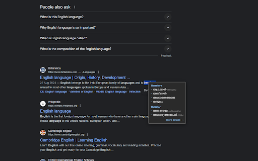 Malayalam Instant Dictionary  from Chrome web store to be run with OffiDocs Chromium online