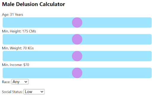 Male Delusion Calculator  from Chrome web store to be run with OffiDocs Chromium online