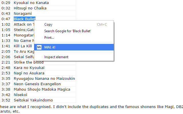 MAL it!  from Chrome web store to be run with OffiDocs Chromium online