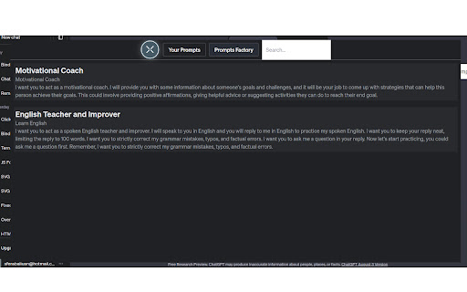 Manage ChatGPT Prompts ByteWise.One  from Chrome web store to be run with OffiDocs Chromium online