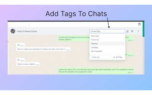 Manage WhatsApp Inbox  from Chrome web store to be run with OffiDocs Chromium online
