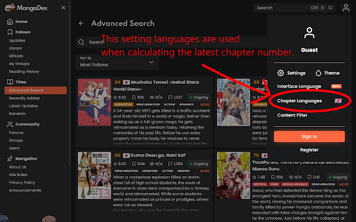 MangaDex helpers  from Chrome web store to be run with OffiDocs Chromium online