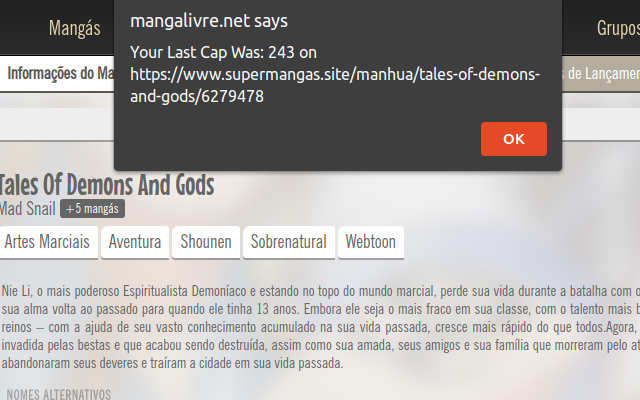 Manga Keeper ze sklepu internetowego Chrome do uruchomienia z OffiDocs Chromium online