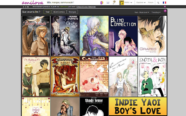Manga Yaoi  Boys Love  from Chrome web store to be run with OffiDocs Chromium online