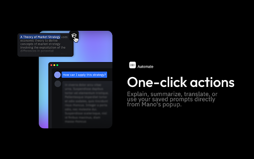 Mano Your AI Copilot powered by GPT 4  from Chrome web store to be run with OffiDocs Chromium online