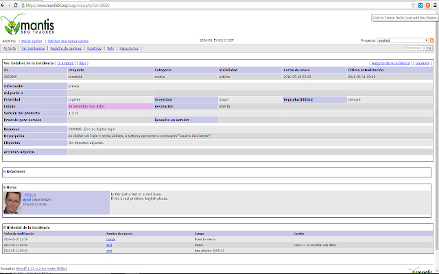 Mantis2Trello  from Chrome web store to be run with OffiDocs Chromium online