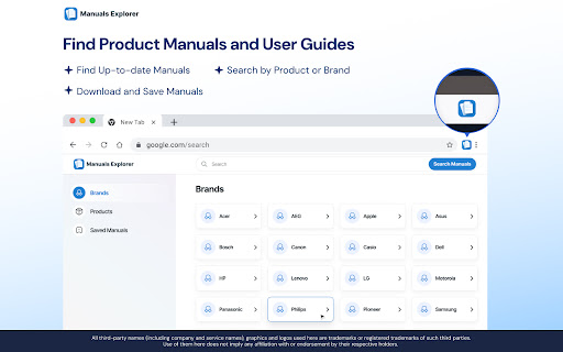 Manuals Explorer  from Chrome web store to be run with OffiDocs Chromium online