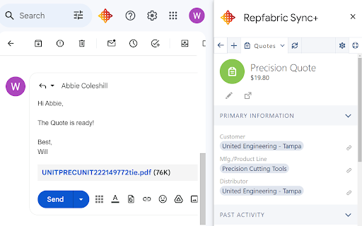 Manufabric Sync+  from Chrome web store to be run with OffiDocs Chromium online