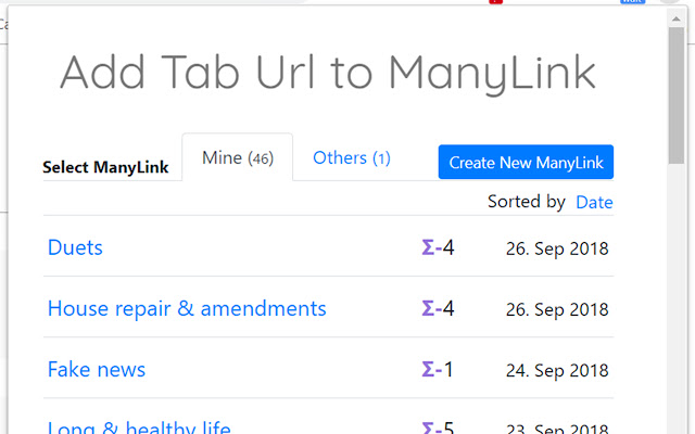 ManyLink  from Chrome web store to be run with OffiDocs Chromium online