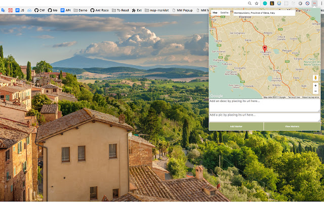 Map Marklet  from Chrome web store to be run with OffiDocs Chromium online