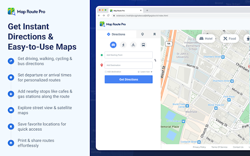 Map Route Pro  from Chrome web store to be run with OffiDocs Chromium online