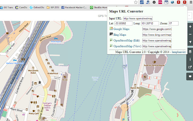 Maps URL Converter  from Chrome web store to be run with OffiDocs Chromium online