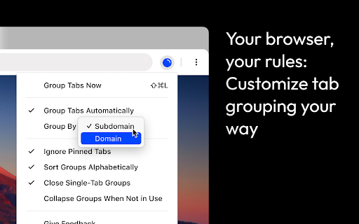 Marble: Automatically Organized Tab Groups  from Chrome web store to be run with OffiDocs Chromium online