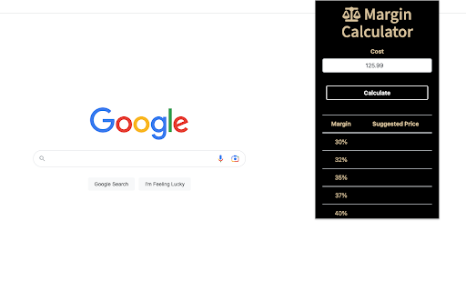 Margin Calculator  from Chrome web store to be run with OffiDocs Chromium online