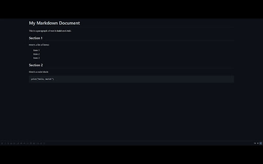 Markdown Home Page  from Chrome web store to be run with OffiDocs Chromium online