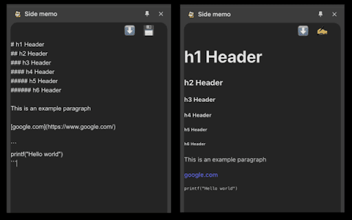 Markdown Memo  from Chrome web store to be run with OffiDocs Chromium online