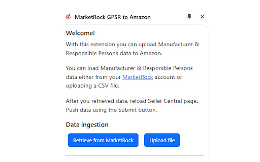 MarketRock GPSR to Amazon  from Chrome web store to be run with OffiDocs Chromium online