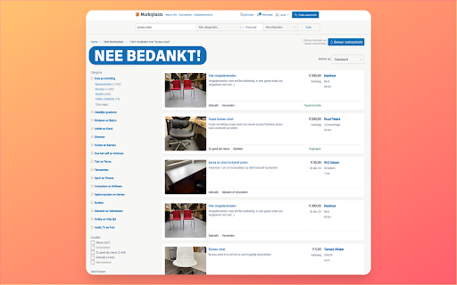 Marktplaats Filter  from Chrome web store to be run with OffiDocs Chromium online