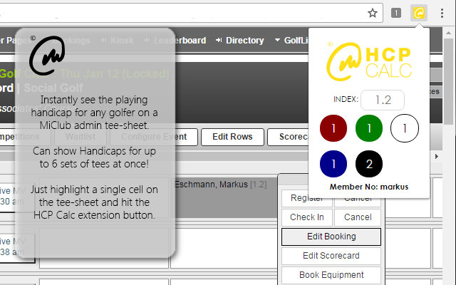 Markus Handicap Calculator  from Chrome web store to be run with OffiDocs Chromium online