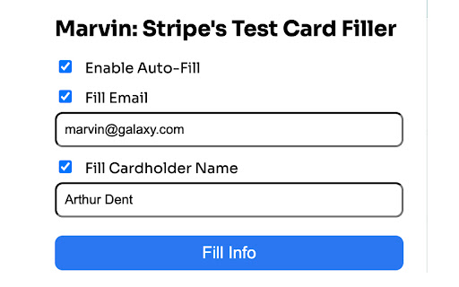 Marvin Stripes Test Card Filler  from Chrome web store to be run with OffiDocs Chromium online