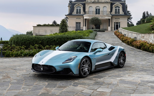 Maserati MC20 Supercar in Front of a Mansion  from Chrome web store to be run with OffiDocs Chromium online
