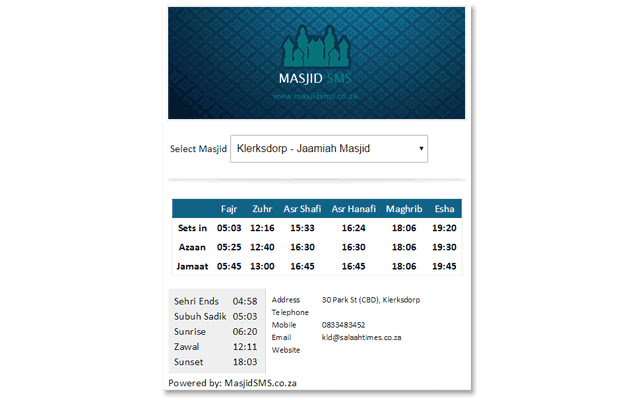 MasjidTimes  from Chrome web store to be run with OffiDocs Chromium online