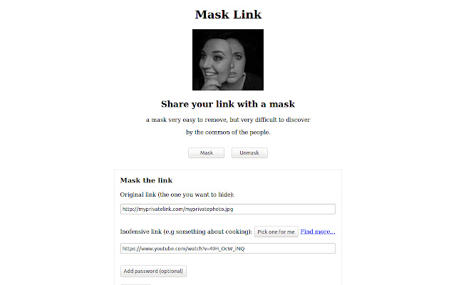 Mask Link  from Chrome web store to be run with OffiDocs Chromium online