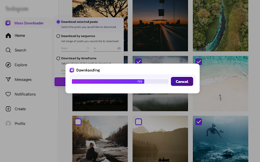 Mass Downloader for Instagram  from Chrome web store to be run with OffiDocs Chromium online