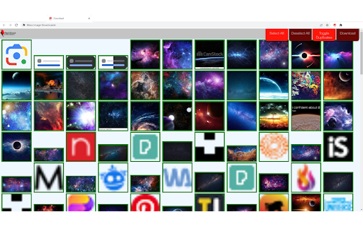 Mass Image Downloader  from Chrome web store to be run with OffiDocs Chromium online