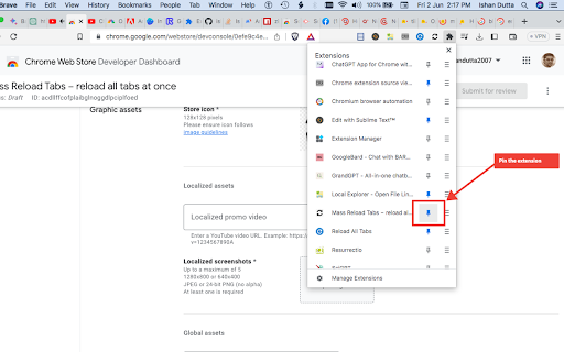 Mass Reload Tabs − reload all tabs at once  from Chrome web store to be run with OffiDocs Chromium online