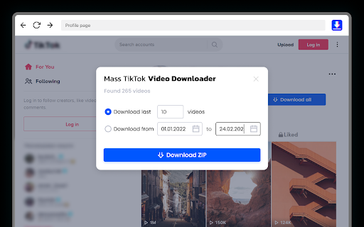 Mass Tiktok Video Downloader  from Chrome web store to be run with OffiDocs Chromium online